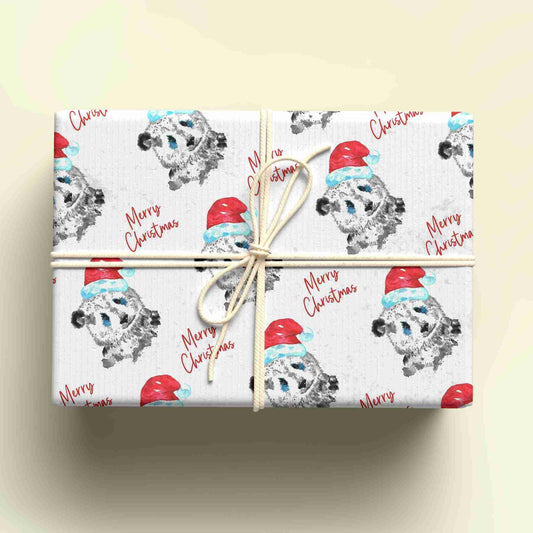Personalised Christmas Panda Wrapping Paper - Custom Name Gift Wrap - Panda Themed Design - Unique Xmas Gift Wrap - UK Seller