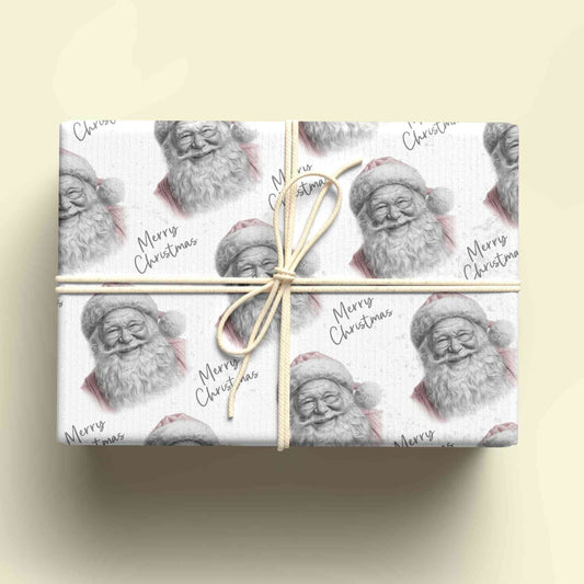 Personalised Christmas Jolly Santa Wrapping Paper - Custom Name Gift Wrap - Santa Design - Unique Xmas Gift Wrap - UK Seller
