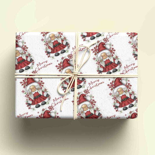 Personalised Christmas Santa Gonk Wrapping Paper - Custom Name Gift Wrap - Christmas Gonk Design - Unique Xmas Gift Wrap - UK Seller
