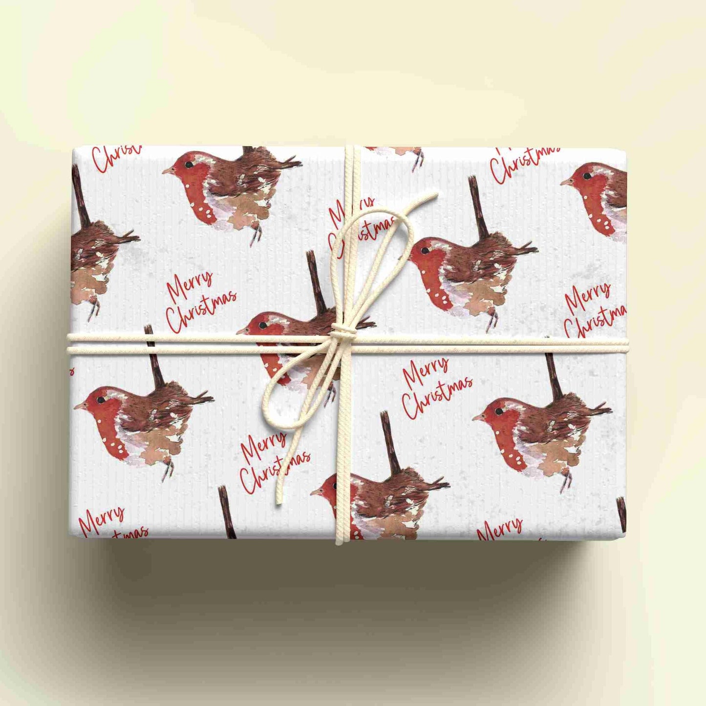 Personalised Christmas Robin Wrapping Paper - Custom Name Gift Wrap - Cute Robin Design - Unique Xmas Gift Wrap