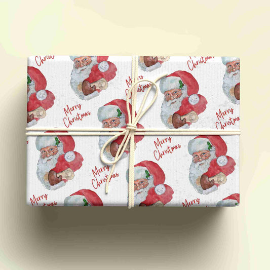 Personalised Santa Wrapping Paper - Custom Name Gift Wrap - Santa Design - Unique Xmas Gift Wrap