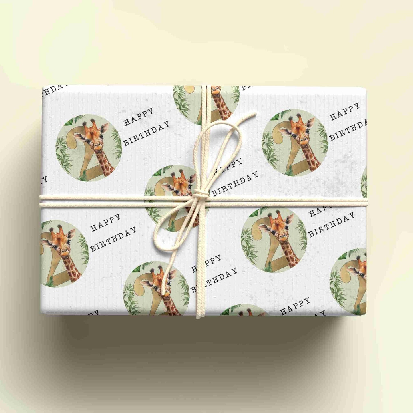 Personalised Giraffe Wrapping Paper for Ages 1-9 - Custom Birthday Gift Wrap