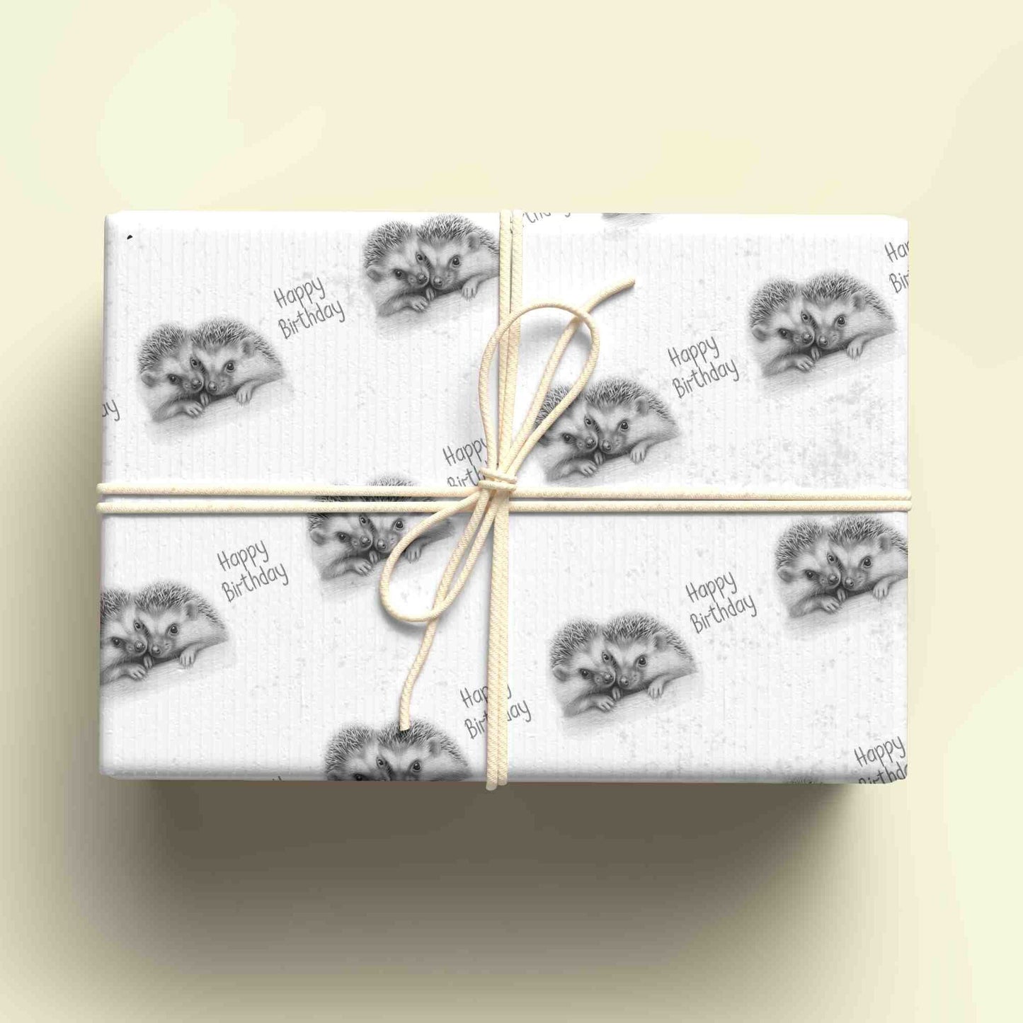 Hedgehog Wrapping Paper, Personalised Gift Wrap, Birthday Wrapping Paper