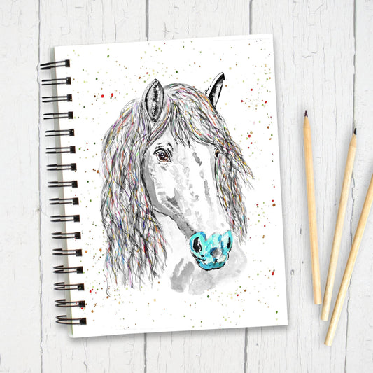 Personalised Custom A5 Horse Themed Notebook | Lined or Plain | Matching Wrapping Paper | 60 Pages | Wire Bound