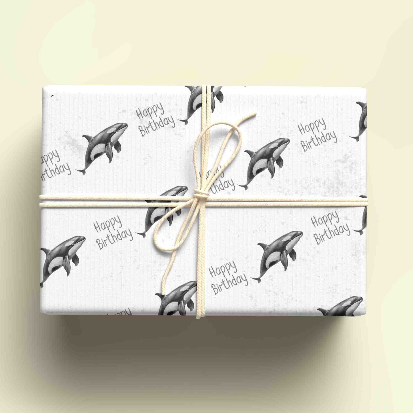 Killer Whale Wrapping Paper, Personalised Gift Wrap, Birthday Wrapping Paper