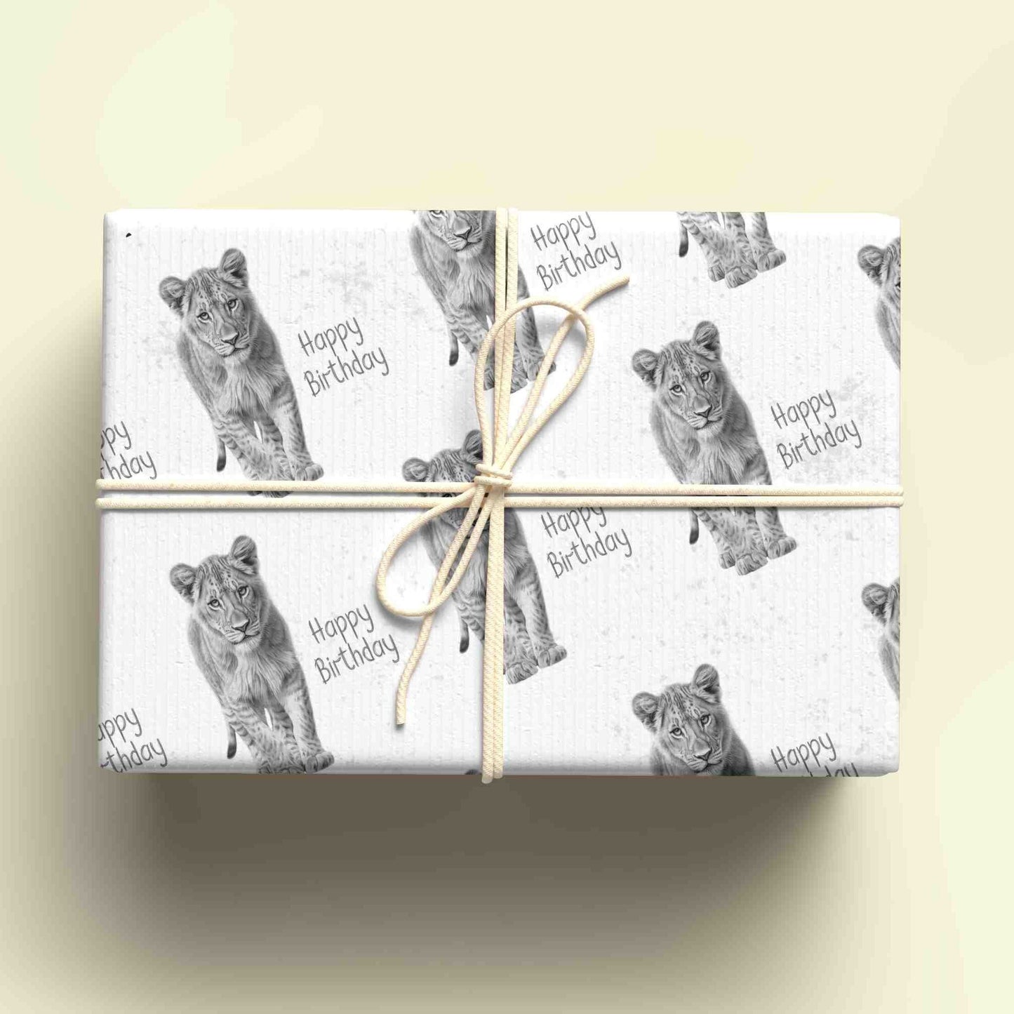 Lioness Wrapping Paper, Personalised Gift Wrap, Birthday Wrapping Paper