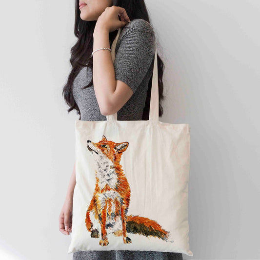 Personalised Tote Bag, Fox Tote Bag, Fox Gift, Reusable Bag