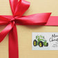 Personalised Green Tractor Christmas Stickers for Cards & Gifts | Custom Holiday Stickers | Festive Labels