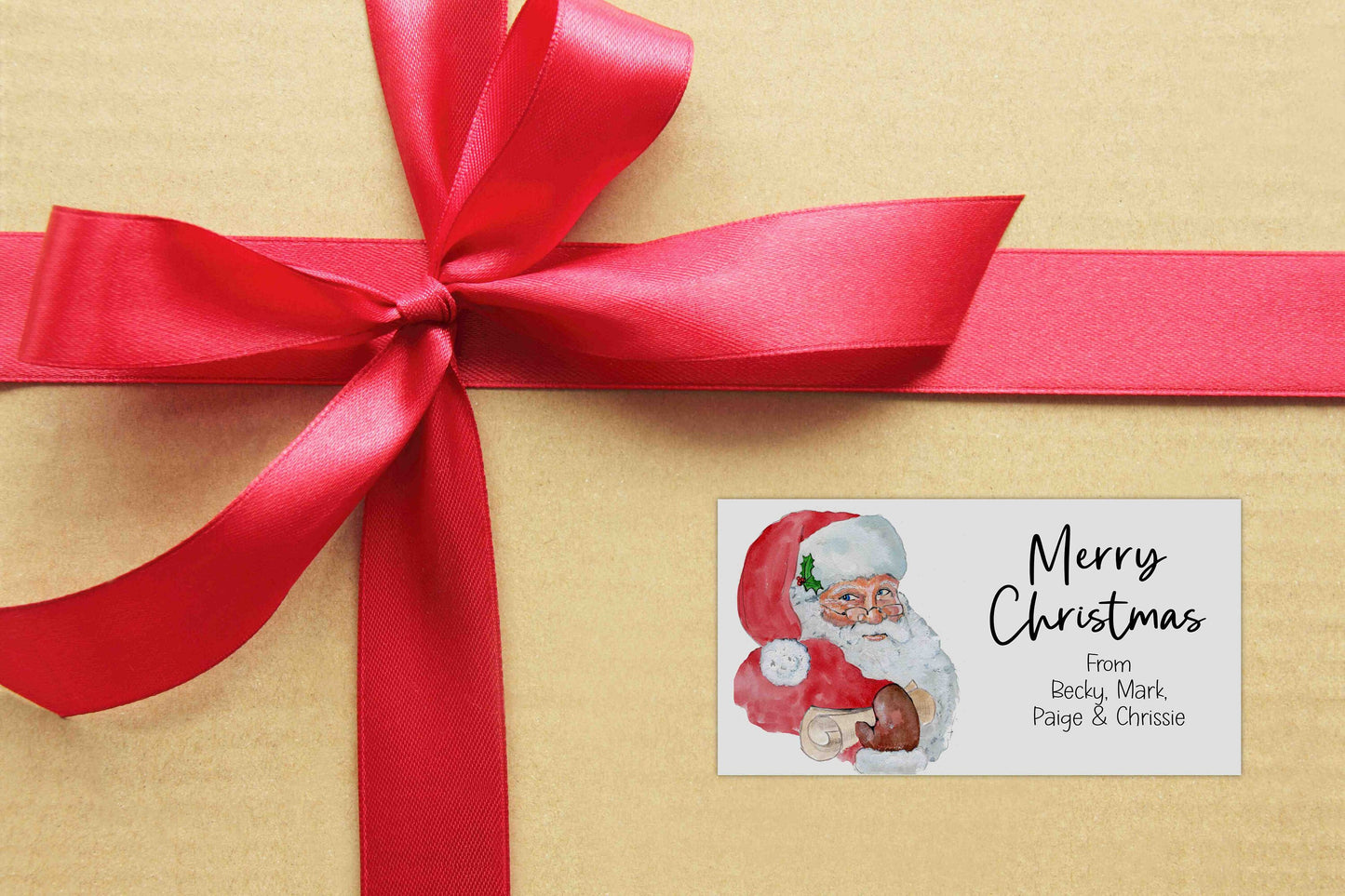 Personalised Santa Christmas Stickers for Cards & Gifts | Custom Holiday Stickers | Festive Labels