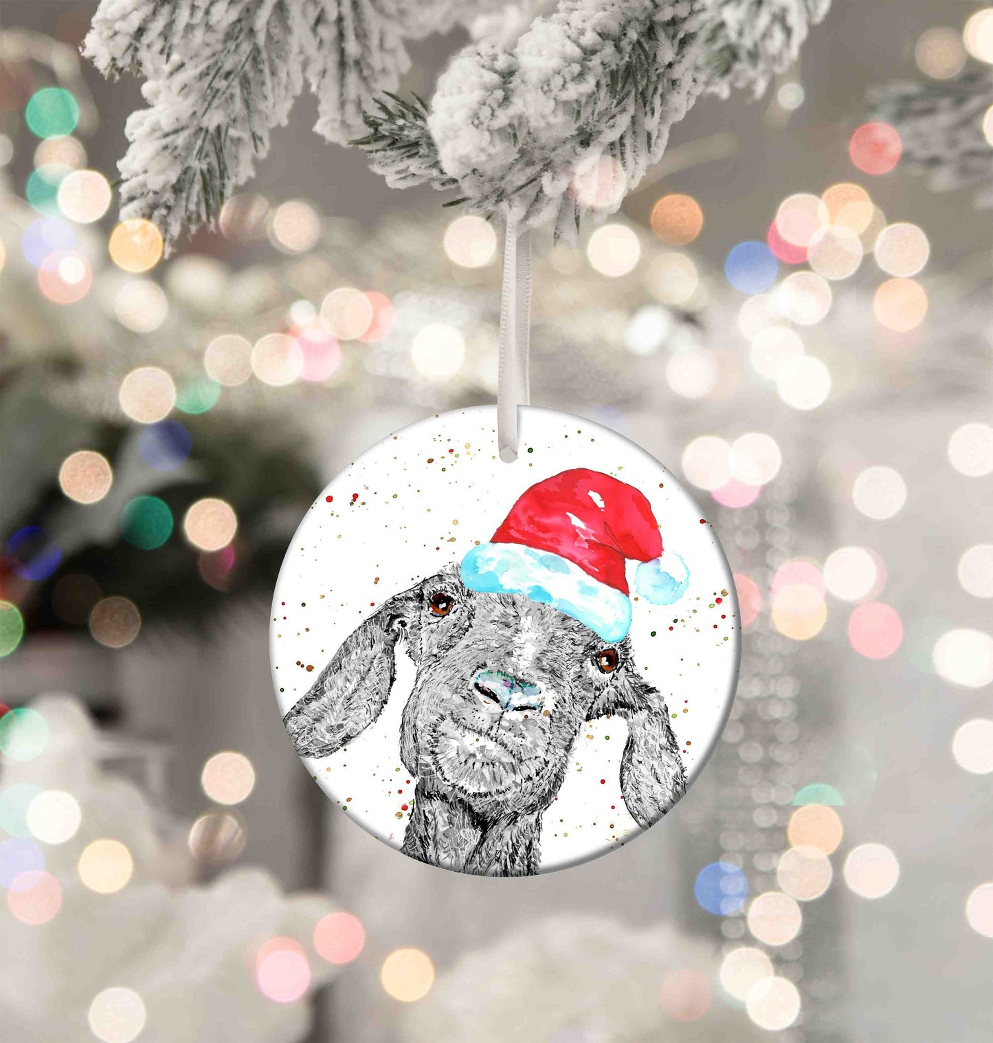 Personalised Christmas Goat Aluminium Christmas Baubles - 76mm Size, Lightweight Keepsake Decoration