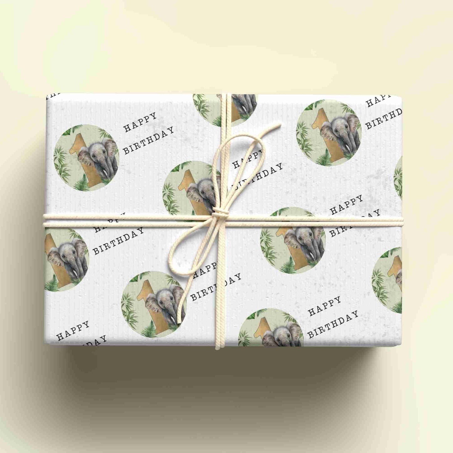 Personalised Elephant Wrapping Paper for Ages 1-9 - Custom Birthday Gift Wrap