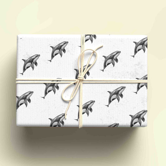 Killer Whale Wrapping Paper, Personalised Gift Wrap, Birthday Wrapping Paper