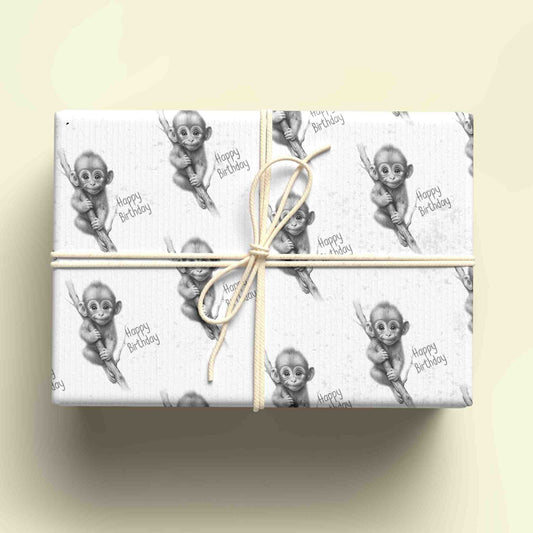 Monkey Wrapping Paper - Personalised Gift Wrap