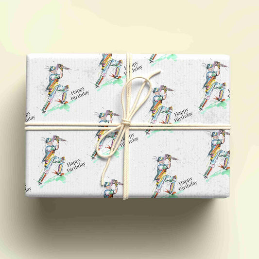 Cricket Themed Wrapping Paper, Personalised Gift Wrap