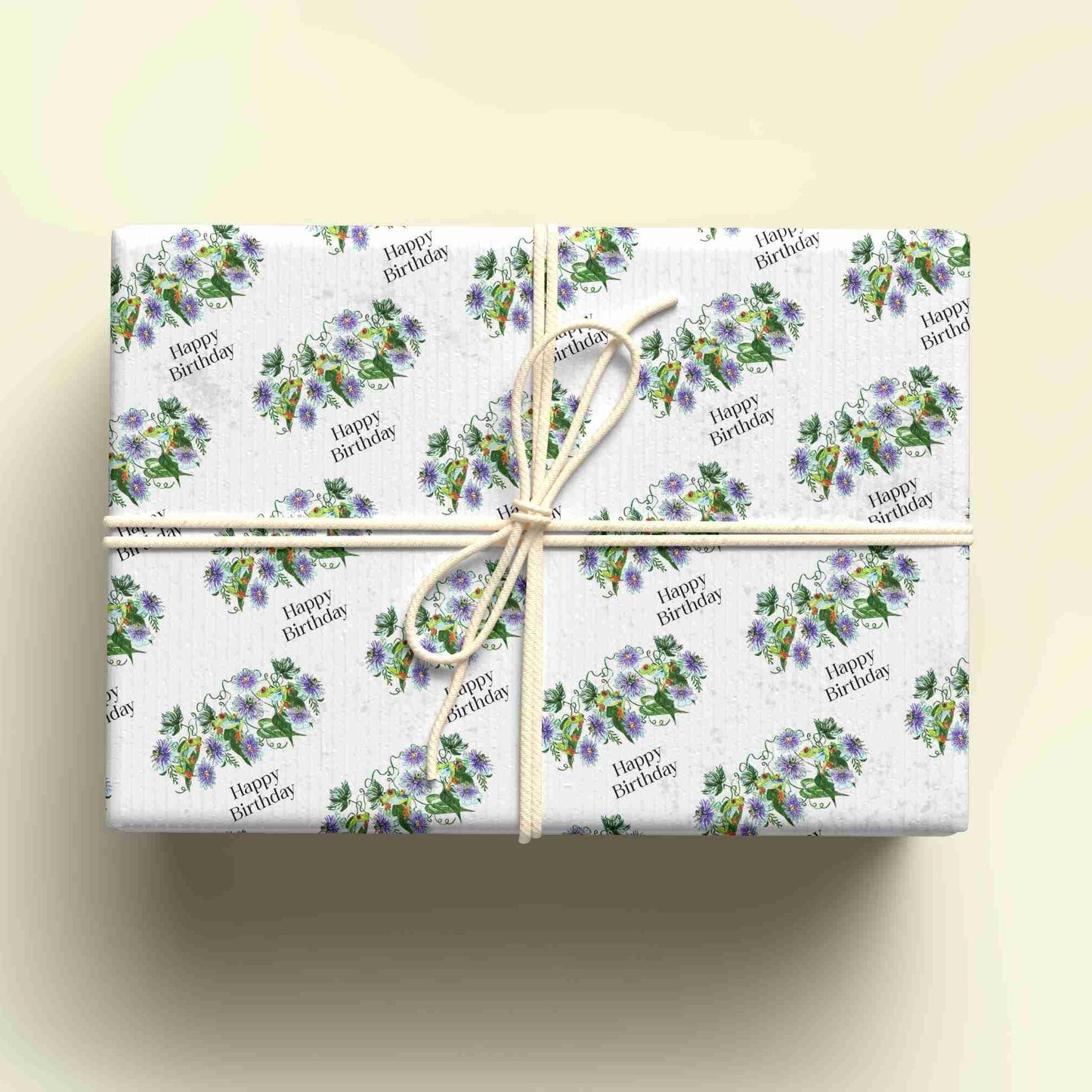 Passion Flower Floral Wrapping Paper, Personalised Gift Wrap