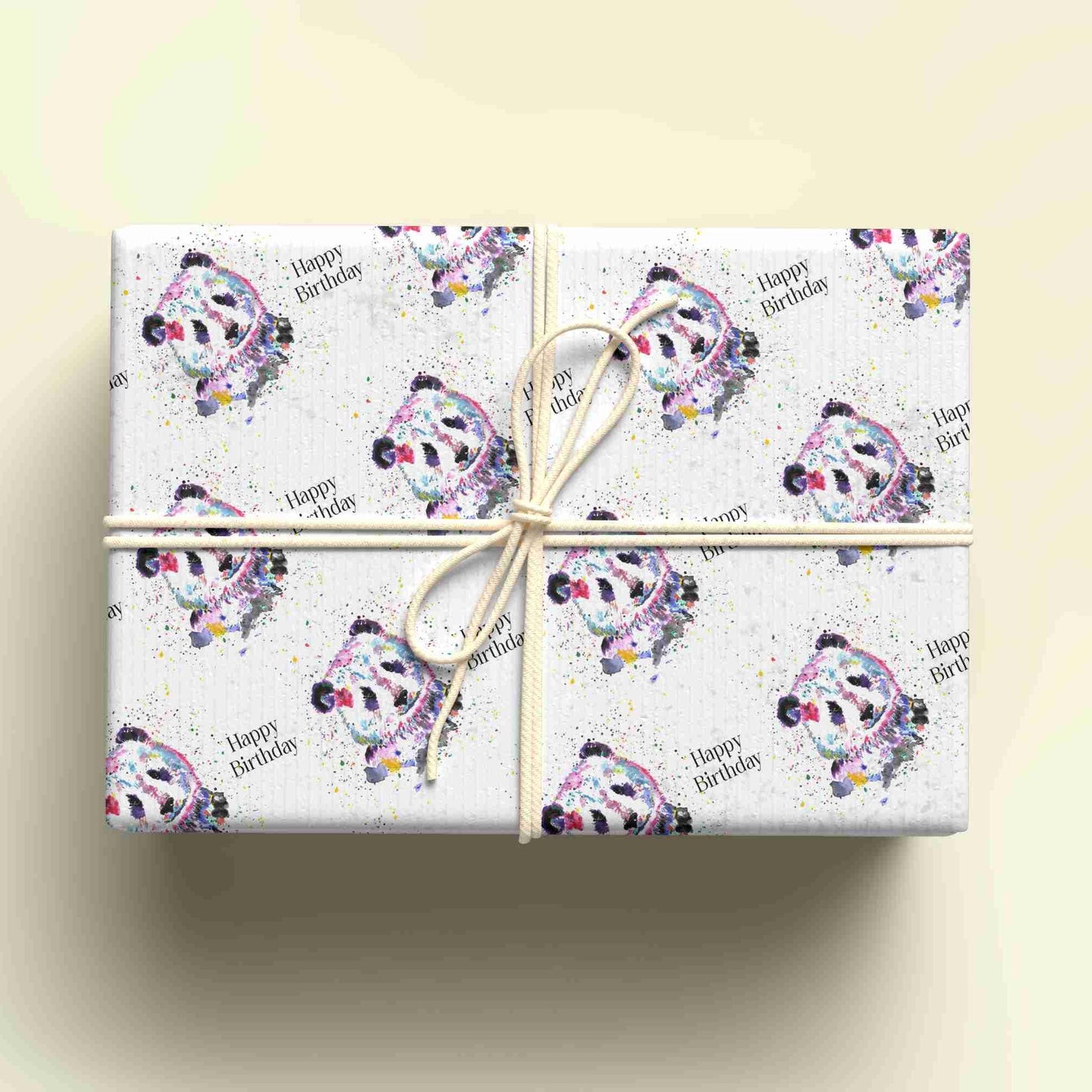 Panda Wrapping Paper, Personalised Gift Wrap,