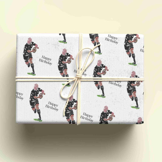 Rugby Themed Wrapping Paper, Personalised Gift Wrap,