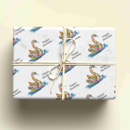 Swan Wrapping Paper, Personalised Gift Wrap,