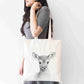 Personalised Deer Tote Bag, Custom Name Shopping Bag,  Eco-Friendly Reusable Bag, School Bag