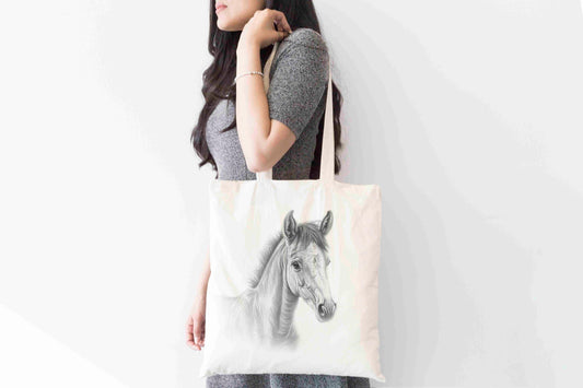 Personalised Foal Tote Bag, Custom Name Shopping Bag,  Eco-Friendly Reusable Bag, School Bag