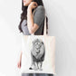 Personalised Lion Tote Bag, Custom Name Shopping Bag,  Eco-Friendly Reusable Bag, School Bag