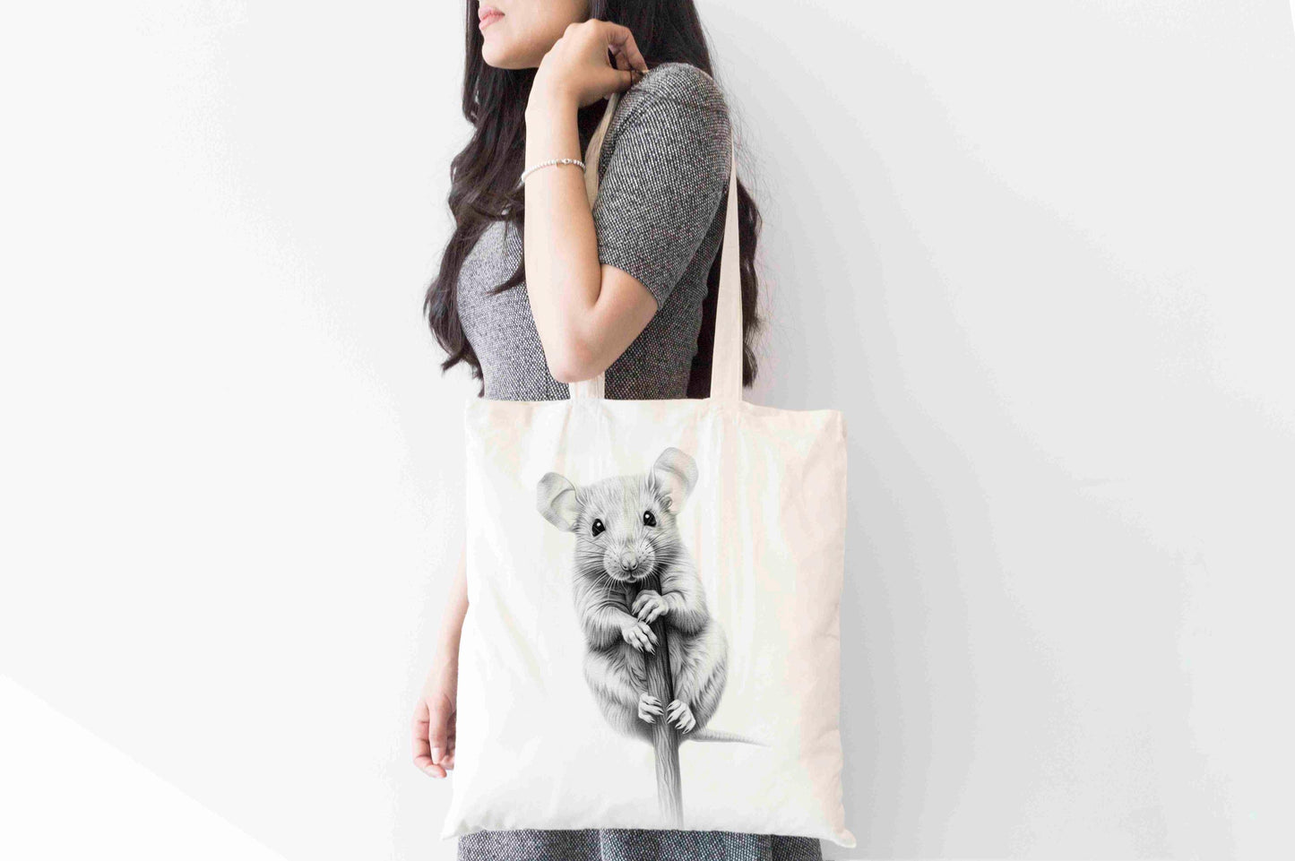 Personalised Rat Tote Bag, Custom Name Shopping Bag,  Eco-Friendly Reusable Bag, School Bag