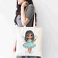 Personalised Fairy Doll Tote Bag, Custom Name Shopping Bag,  Eco-Friendly Reusable Bag, School Bag