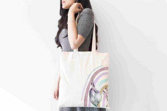 Personalised Mermaid Rainbow Tote Bag, Positivity Shopping Bag,  Eco-Friendly Reusable Bag, School Bag