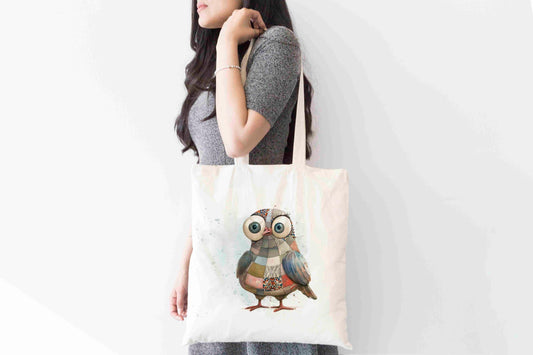 Personalised Quirky Pigeon Tote Bag, Custom Name Shopping Bag,  Eco-Friendly Reusable Bag, School Bag