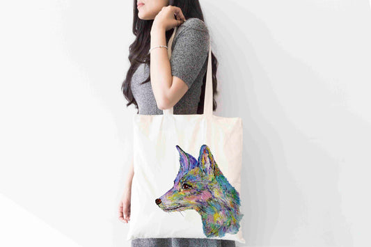 Personalised Fox Tote Bag, Animal Themed Shopping Bag,  Eco-Friendly Reusable Bag, School Bag