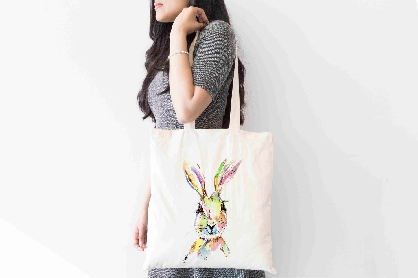 Personalised Hare Tote Bag,  Eco-Friendly Reusable Bag