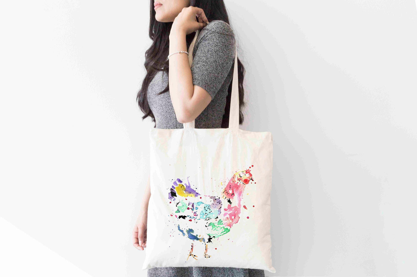 Personalised Hen Tote Bag, Animal Themed Shopping Bag,  Eco-Friendly Reusable Bag, School Bag