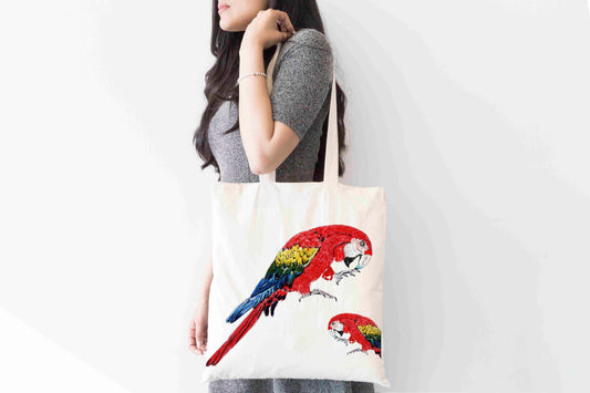 Personalised Parrot Tote Bag, Animal Themed Shopping Bag,  Eco-Friendly Reusable Bag, School Bag