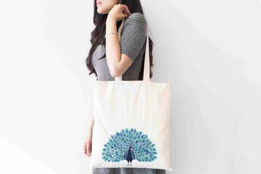 Personalised Tote Bag, Peacock Tote Bag, Peacock Gift, Reusable Bag