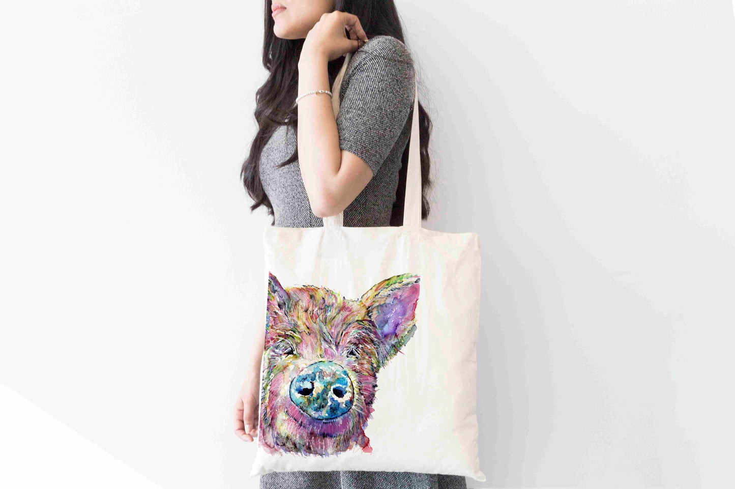 Personalised Tote Bag, Pig Tote Bag, Pig Gift, Reusable Bag