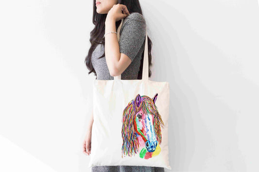 Personalised Pony Tote Bag, Animal Themed Shopping Bag,  Eco-Friendly Reusable Bag, School Bag