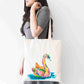 Personalised Swan Tote Bag, Animal Themed Shopping Bag,  Eco-Friendly Reusable Bag, School Bag