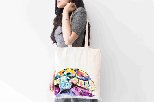 Personalised Tortoise Tote Bag, Animal Themed Shopping Bag,  Eco-Friendly Reusable Bag, School Bag