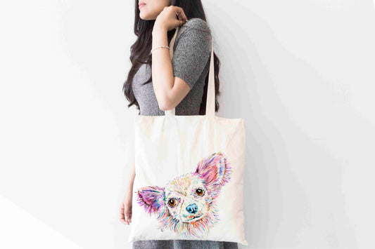 Personalised Chihuahua Tote Bag, Dog Breed Shopping Bag,  Eco-Friendly Reusable Bag, School Bag