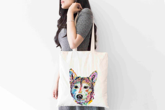 Personalised Tote Bag, Husky Tote Bag, Husky Gift, Reusable Bag