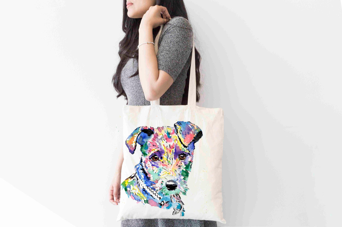 Personalised Tote Bag, Patterdale Terrier Tote Bag, Patterdale Terrier Gift, Reusable Bag