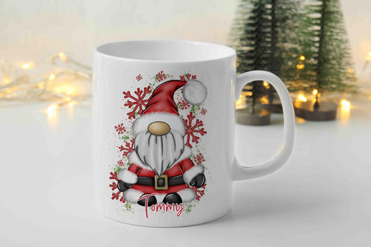 Personalised Santa Gonk Christmas Mug | Custom Name Gnome Mug | Festive Hot Chocolate Cup | Christmas Gift for Him & Her | Holiday Drinkware