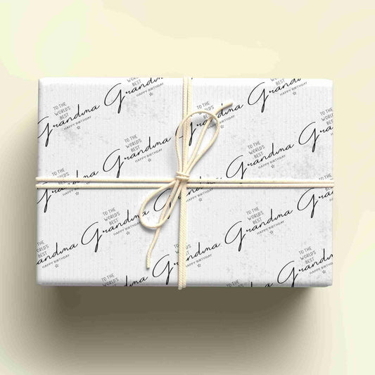 World's Best Grandma Wrapping Paper, Personalised Birthday Gift Wrap