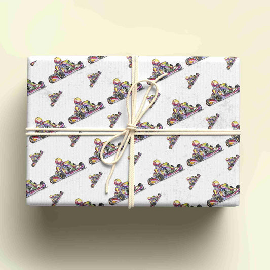 Go Cart Wrapping Paper, Personalised Gift Wrap