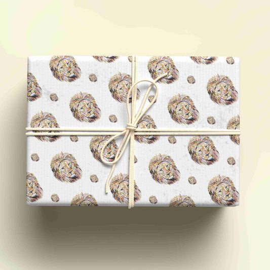 Lion Wrapping Paper, Personalised Gift Wrap,