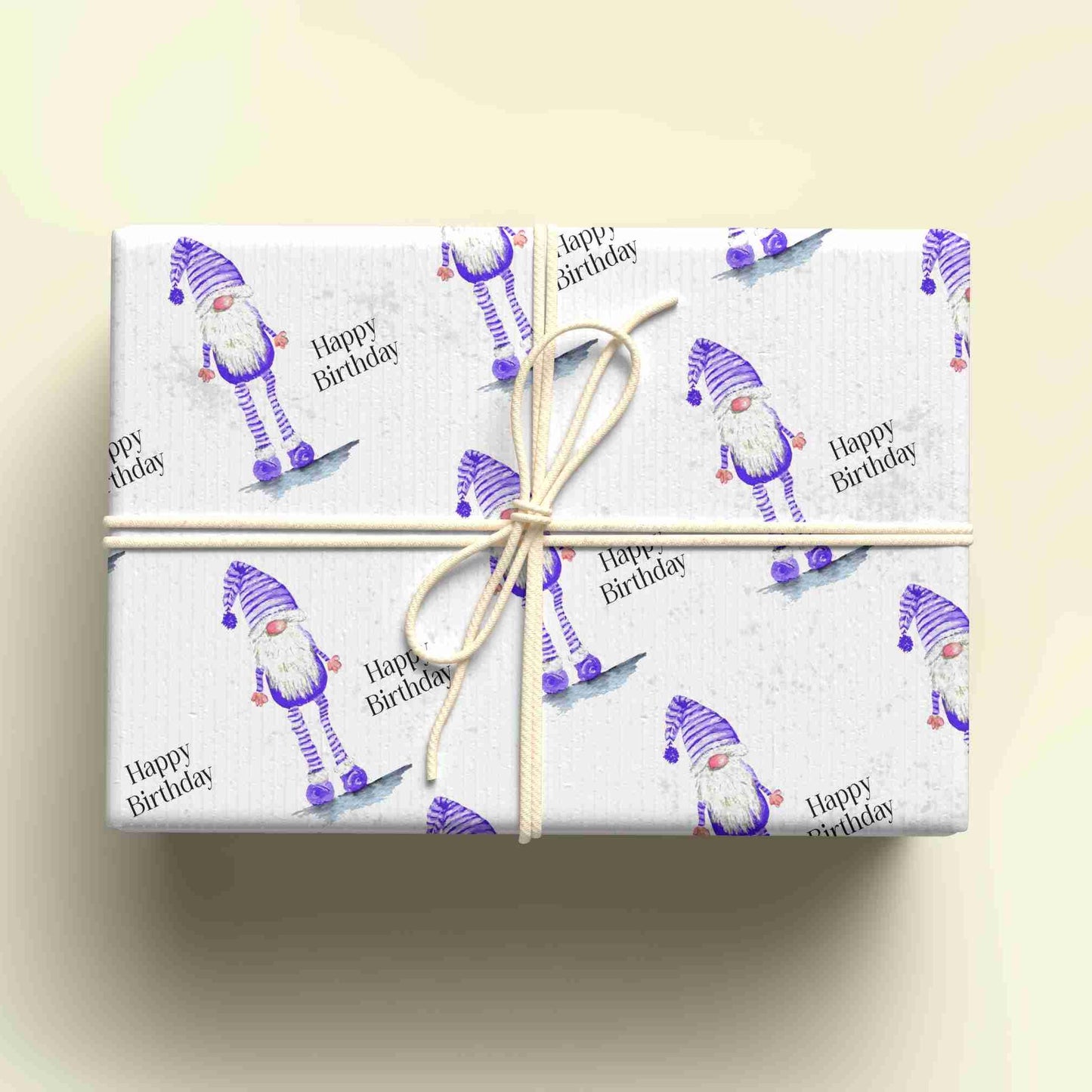 Personalised Purple Gonk  Wrapping Paper, Personalised Gift Wrap