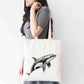 Personalised Killer Whale Tote Bag, Custom Name Shopping Bag,  Eco-Friendly Reusable Bag, School Bag