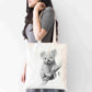 Personalised Koala Bear Tote Bag, Custom Name Shopping Bag,  Eco-Friendly Reusable Bag, School Bag