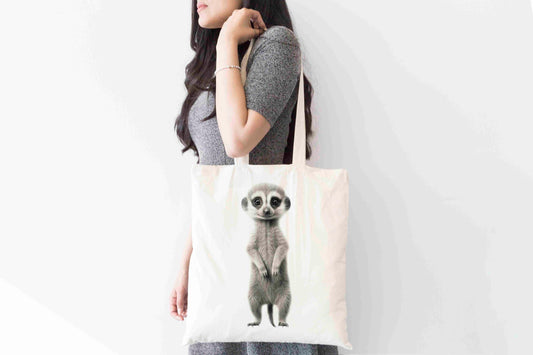 Personalised Meerkat Tote Bag, Custom Name Shopping Bag,  Eco-Friendly Reusable Bag, School Bag