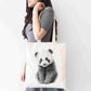 Personalised Panda Tote Bag, Custom Name Shopping Bag,  Eco-Friendly Reusable Bag, School Bag